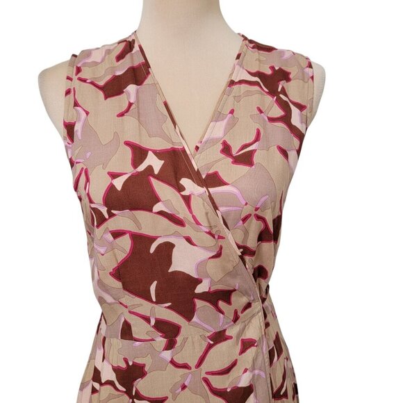 Roller Rabbit Size S Camo Floral-Print Wrap Dress, Excellent Used Condition - Picture 3 of 13